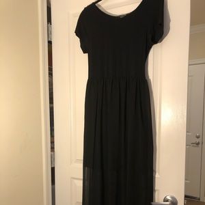 Black Maxi Dress chiffon overlay